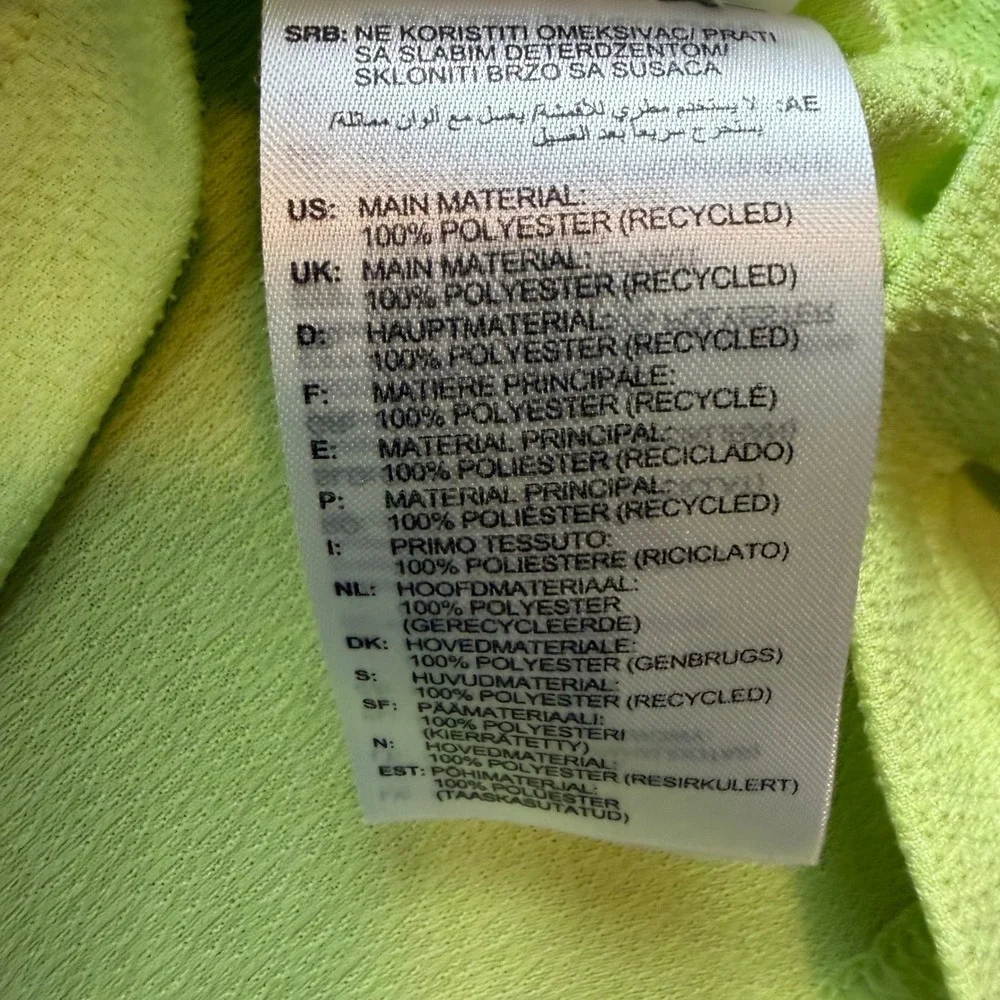 Adidas‎ Polo Shirt Men's Large Lime Green Recycled Polyester Athletic Golf Tee